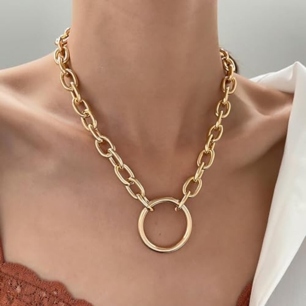 Gold Chunky Choker‎ Necklace
